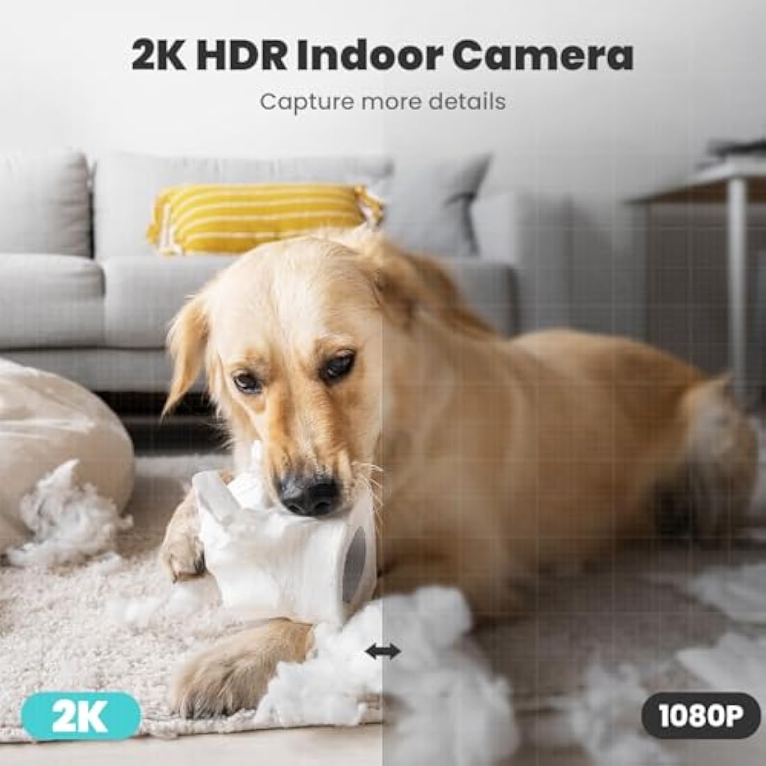 litokam Camera, 2K Indoor Camera with 360° Auto Tracking, Pet Camera with Motion Detection, IR Night Vision, 2-Way Audio, WiFi Camera for Nanny/Baby Monitor, Wireless Camera Work with Alexa, 2 Pack