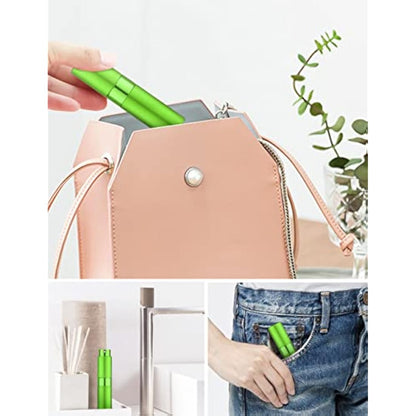 Toureal 8ml Travel Perfume Atomiser Refillable - Mini Aftershave Spray Bottle - Small Glass Fragrance Atomizer for Women - Portable Empty Cologne Refill Pump Dispenser for Men Green