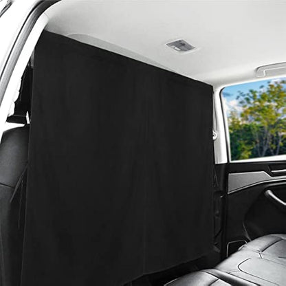ZATOOTO Campervan Car Divider Privacy Curtains (56 * 33inch) Suede Fabric Blackout Front Rear Side Window Covers Sun Shades,Removable Magnetic Van Car Camping Curtains (Black)