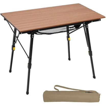 Portal Camping Tables That Fold up 90×53cm Picnic Table Folding Portable with Height Adjustable Legs Collapsible 3ft Aluminium Rollup Outdoor Lightweight Foldable for Beach Fishing Garden BBQ