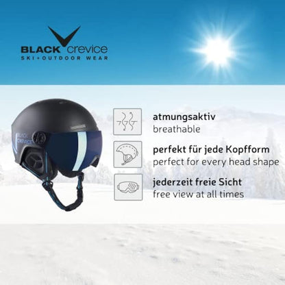 Black Crevice Sölden Unisex Adult Ski Helmet with Visor, Unisex - Adults, BCR143956
