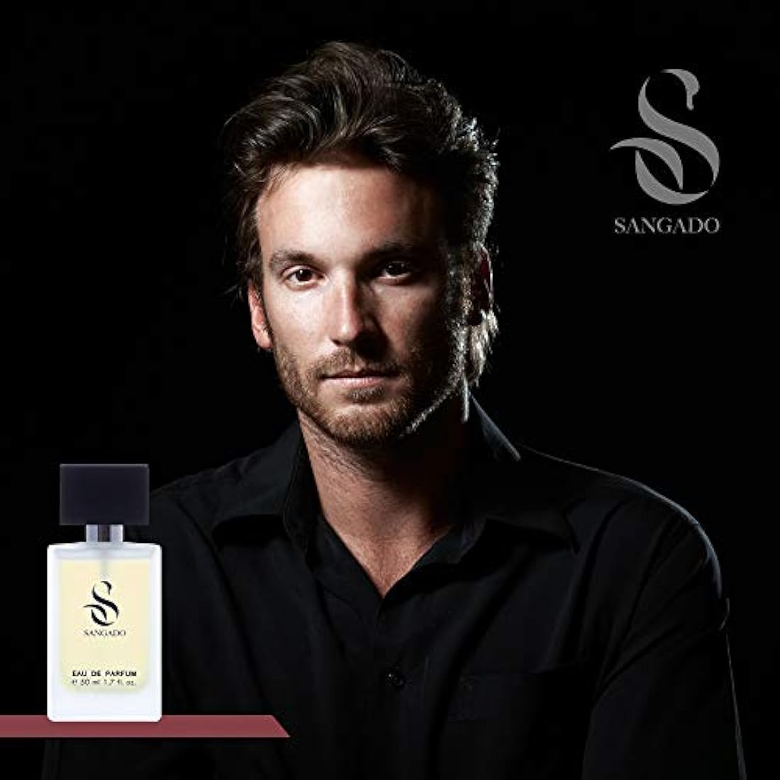 SANGADO Amour. Inter. Perfume for Men, 8-10 Hours Long-Lasting, Luxury Smelling, Oriental Woody, Fine French Essences, Extra-Concentrated (Eau de Parfum), Elegant for Men, 50 ml Spray