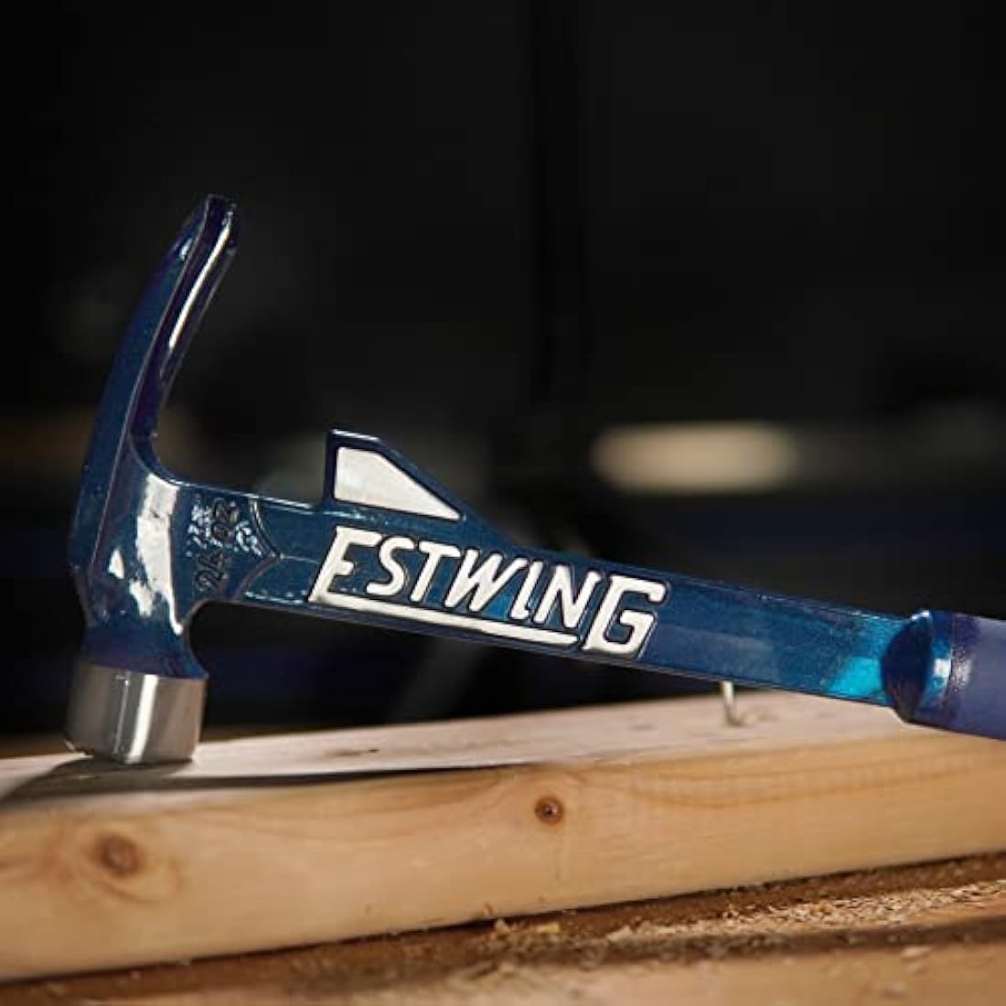 Estwing E6-24TM 24oz 16-inch Milled Face Hammertooth Hammer with Vinyl Shock Reduction Grip, Blue