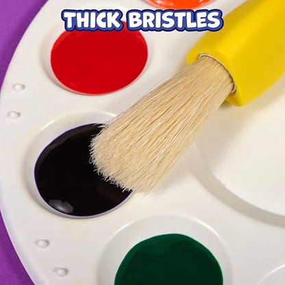 READY 2 LEARN Triangle Grip Paint Brushes | Set of 6 | 18m+ | Easy to Hold Paint Brushes for 2, 3 and 4 Year Olds | Encourage Writing Grip