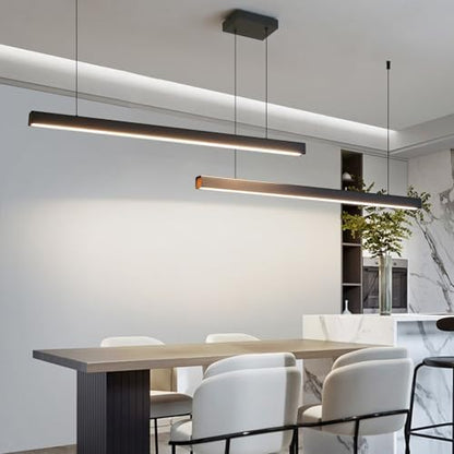 Mikeru Modern Kitchen Island Pendant Lighting, 180cm Hanging Pendant Light Dimmable 10% to 100% Pool Table Lights Put Together Ceiling Lights 3000K/4500K/6500K Linear Chandelier for Living Room