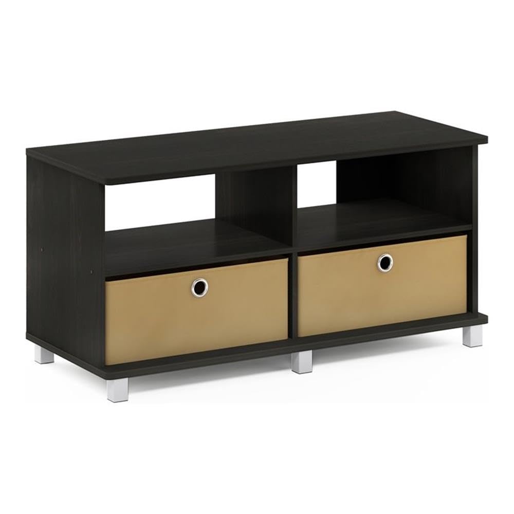 Furinno ANDREY TV Stand, Entertainment Center, TV Console for TV up to 46 Inch with Bin Drawers, for Living Room, Bedroom, Espresso