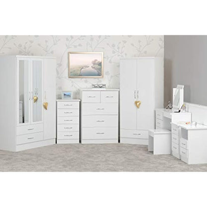 Seconique Nevada 3+2 Drawer Chest in White Gloss