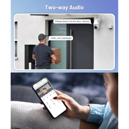 GALAYOU 2K Security Camera Outdoor, 360° CCTV Camera, Home Security WiFi Camera with Color Night Vision, Pan-Tilt View, App Notification, 2-Way Audio Y4 (2-Pack)