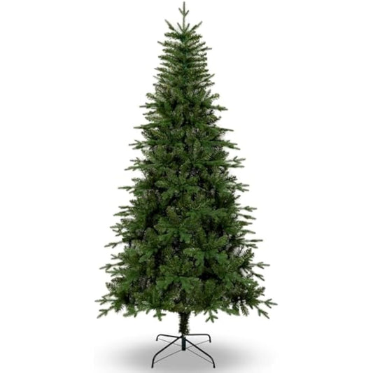 Uten 6ft Artificial Christmas Tree, with Realistic PE Leaves Artificial Indoor Home Xmas Tree Decoration, 628 Natural Looking PE & PVC Tips, Hinged Branches, Metal Stand, 2 Styles Branches, Reusable
