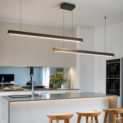Mikeru 200cm Long Pendant Light, Put Together Kitchen Pendant Lights Over Island Dimmable Pool Table Lights 10% to 100% Dining Table Chandelier with Memory Function for Living Room, Conference Room