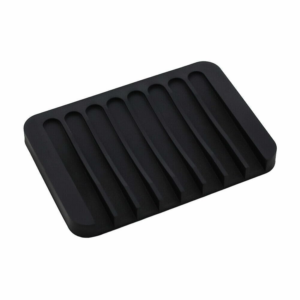 iSeventy9 Soap Dish Silicone Self Drain Non-Slip Flexible Soap Storage Soap Drainer for Bathroom Kitchen Toilet - Black