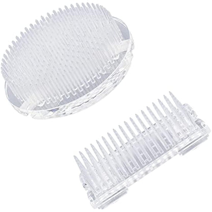 WANDIC 2Pcs Flower Frog, Round Rectangle Clear Plastic Ikebana Kenzan Frog Japanese Holder with 3 Suckers for DIY Flower Craft