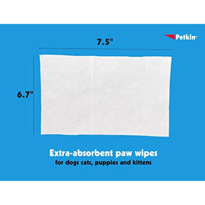 Petkin Paw Wipes, White, 100 Count (Pack of 1)