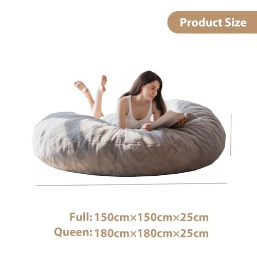 MAXYOYO Bean Bag Bed - Convertible Folds from Bean Bag Chair to Bed - Large Sofa with Plush Cover and Fluffy Filling Included for Adult, Guest