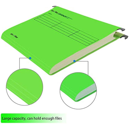 Suspension Files, MerryNine 15PCS Polypropylene Filing Cabinet Suspension Files with Tabs and Card Inserts for School Home Work Office Organization **Check Size Before Ordering ** (Emerald, Foolscap)