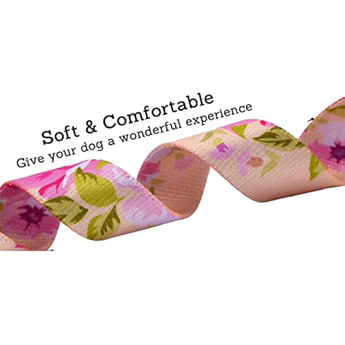 Mihqy Dog Collar and Lead Set with Bohemia Floral Tribal Geometric Patterns - Soft Ethnic Style Collar Adjustable for Small Medium Large Dogs(Pink Rose Set,L)