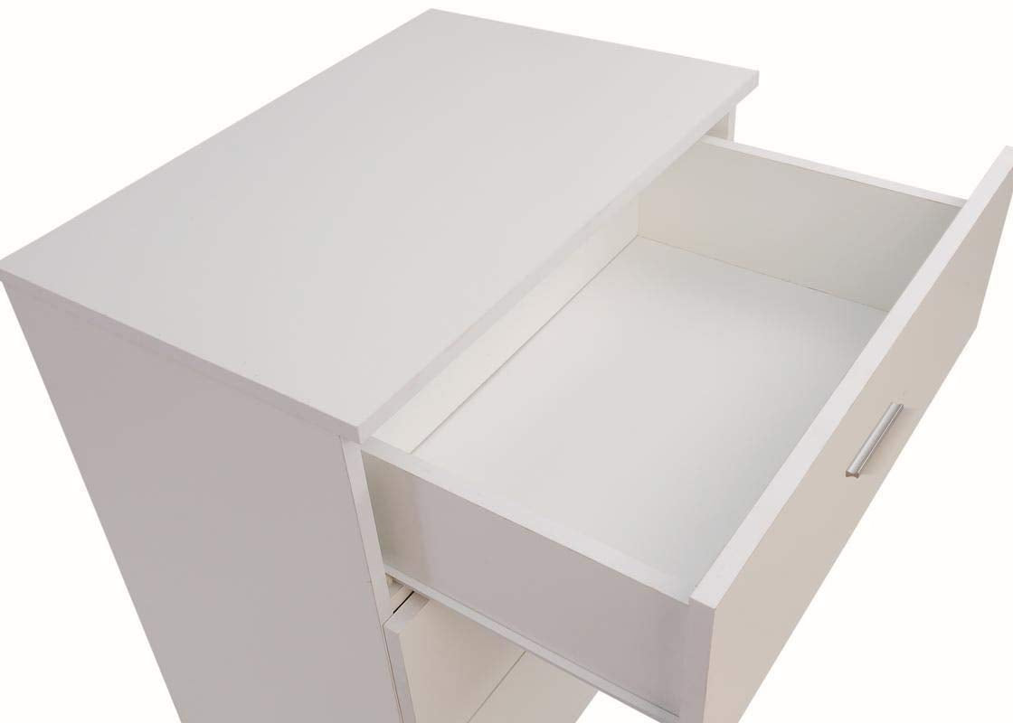 Timber Art Design 3 Drawer Bedroom Chest of Drawers with Metal Handles & Runners Storage Organiser Unit for Bedroom Hallway Living Room Bedside