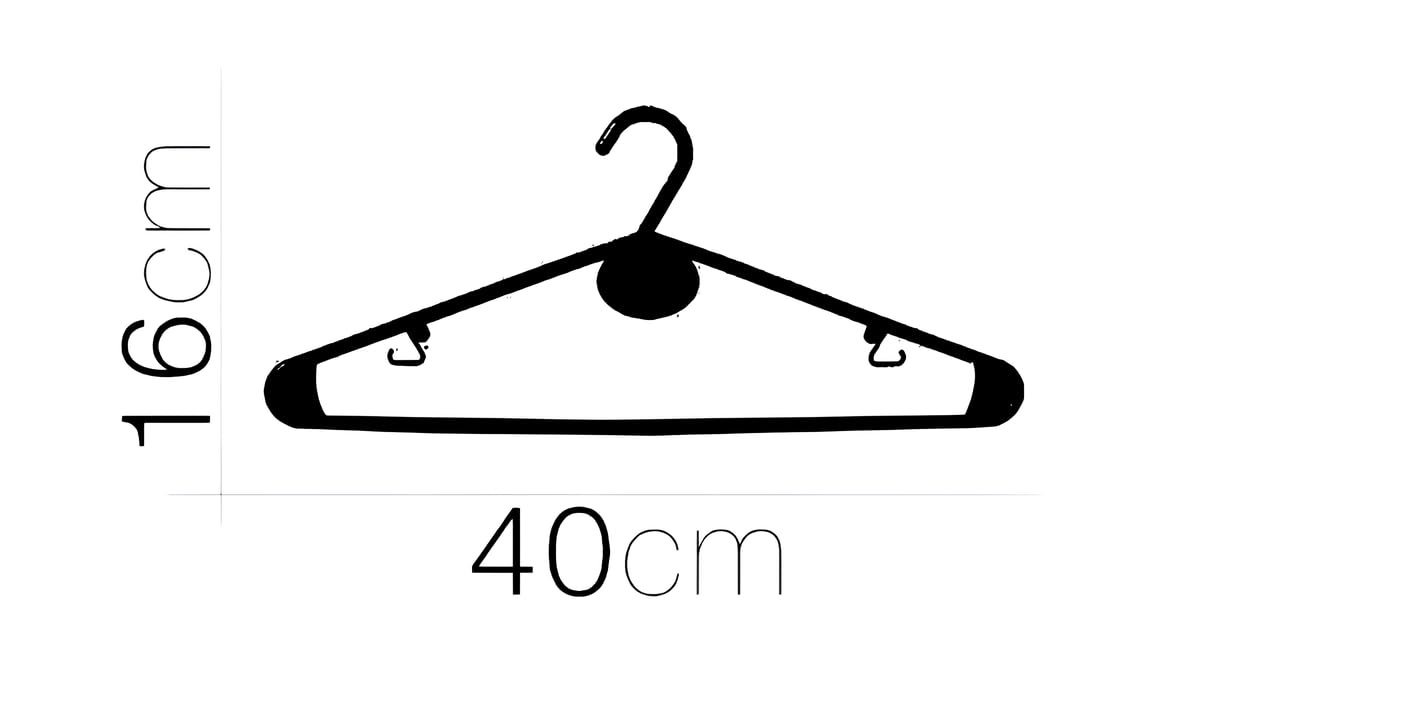 FORNOR 11808 Plastic Hangers X6 40 x 16 cm
