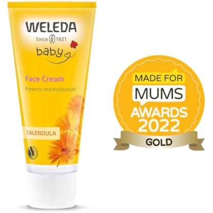 Weleda Baby Face Cream, Calendula Moisturiser, Moisturising Cream for Baby, Delicate Skin, Dermatologically Tested, Gentle Protection, Developed by Professionals, Lanolin, 50ml