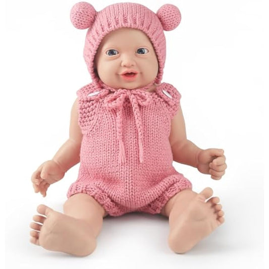 Vollence 12 inch Full Silicone Baby Dolls Anatomically Correct Lifelike Newborn Babies Stress Relief Stress Toys for Kid - Girl
