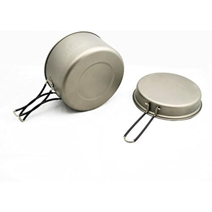 Toaks titanium outdoor camping pan, hiking cookware, backpacking cooking picnic bowl, pot pan set, 1350ml