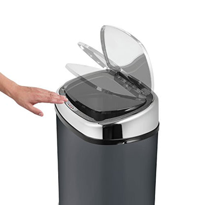 Tower T80902 Kitchen Bin with Sensor Lid, Automatic Soft-Close, Manual Override, 58 Litre, Charcoal