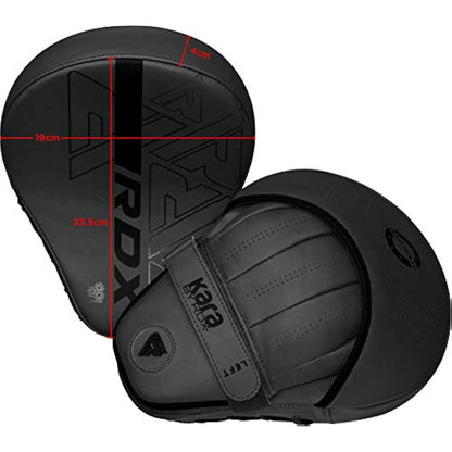 RDX Boxing Pads Curved Focus Mitts, Maya Hide Leather KARA Hook and jab Training Pads, Adjustable Strap Ventilated, MMA Muay Thai Kickboxing Coaching Martial Arts Punching Hand Target Strike Shield