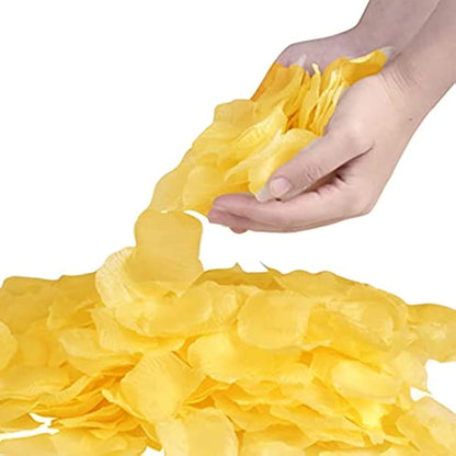 SamHeng 1000Pcs Rose Petals Artificial Silk Petals for Wedding Party Valentine's Day Romantic Decorations Confetti Table Fake Flowers Roses Petals Yellow