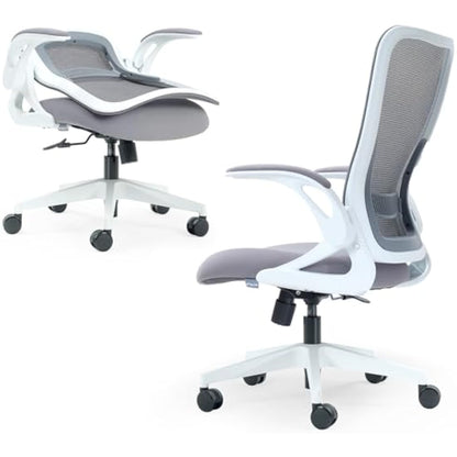 Tervo Model U | Folding Office Chair for Small Spaces | Ergonomic Design with High Rebound Mesh | Computer Desk Chair for Gaming | For Adults & Kids | Foldable & Compact with Flip Up Arms