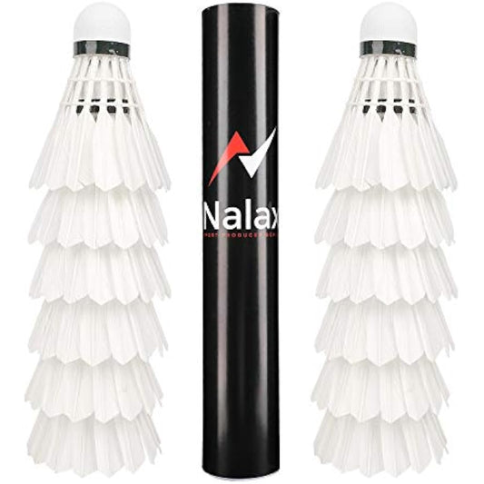Nalax Badminton Birdie,12-Pack Professional Duck Feather Badminton Shuttlecocks Feather Ball With Great Durability Stability and Balance,Suitable for Professional Training Or Family Outdoor Sports
