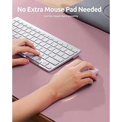 YSAGi Leather Desk Mat, Large Mouse Mat, Non-Slip Desk Pad, Waterproof PU Leather Table Protector Writing Pad for Office and Home (80 x 40 cm, Pale Mauve)