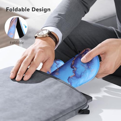 ZIBLY Wrist Rest Keyboard and Mouse Set - Anti-Skid Non Slip Ergonomic Wrist Cushion Support Pad (Blue Marble 2 Pcs)