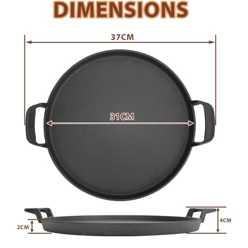 GFTIME 30.9CM Round Griddle for Weber 57CM Charcoal Grills, Weber Gourmet BBQ System, Cast Iron Charcoal Grill Griddle BBQ Replacement Part for Weber