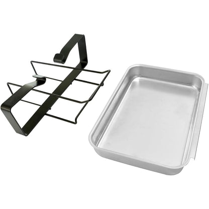 onlyfire Aluminum Catch Pan and Holder/Grease Collection Pan Drip Pan for Weber Gas Grill