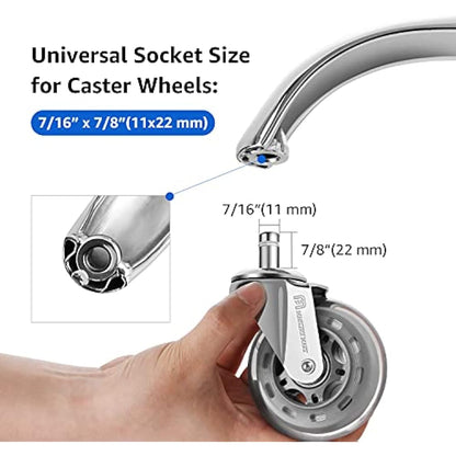 MASTERY MART Office Chair Base Replacement, 28 Inch Heavy Duty 2500Lbs Metal Leg, Reinforced for Swivel Gaming Chair, Universal Caster and Gas Cylinder Size, Polished Steel