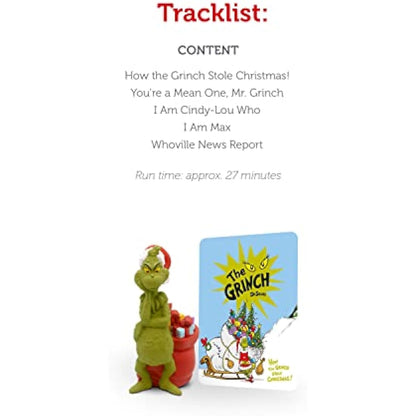 Tonies Grinch Audio Toy Figurine from How The Grinch Stole Christmas by Dr. Seuss