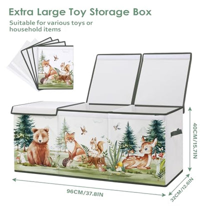 Decalsweet Extra Large Kids Toy Storage Box with Lid,Foldable Oxford Toy Storage Organizer Box for Boys Girls-963240cm-Lightweight Toy Chest with