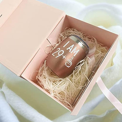 Pale Pink Gift Box, 23.5 x17 x10 cm Gift Box with Magnetic Lids and Silk Ribbon Specially Designed for Present Birthdays, Holidays, Anniversaries Gift Packaging