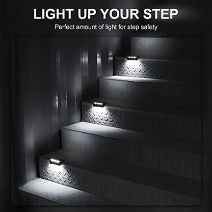 Solpex Solar Step Lights 16 Pack, Solar Outdoor Lights for Fence, IP65 Waterproof Solar Powered Outdoor LED Lights for Deck Porch Stair Yard Garden Patio Pool Decorations (Black, White)