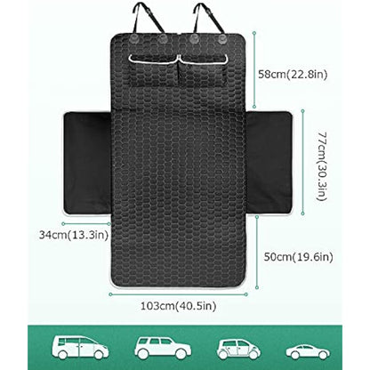 Oasser Car Boot Liner 4-layer Non-slip Waterproof Washable Fabric Protector with Bumper Cover Fits Most Cars Unique Pattern Design Durable and Thick Weight 1.6KG