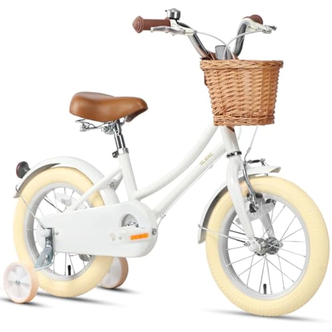 Glerc Little Molly 16 Inch Kids Retro Girls Bike for 2-13 Year Old with Wicker Basket & Stabilisers/Kickstand, Multiple Colors