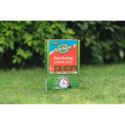 Gro-Sure 20500187 Fast Acting Grass Lawn Seed, 30 m2, 900 g, Blue,Green