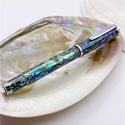 LACHIEVA LUX Nice Stunning Sea Shell Abalone Rollerball Pen with German-made Refill, Luxury Pen Gift for Woman, Man, Professional for Writing