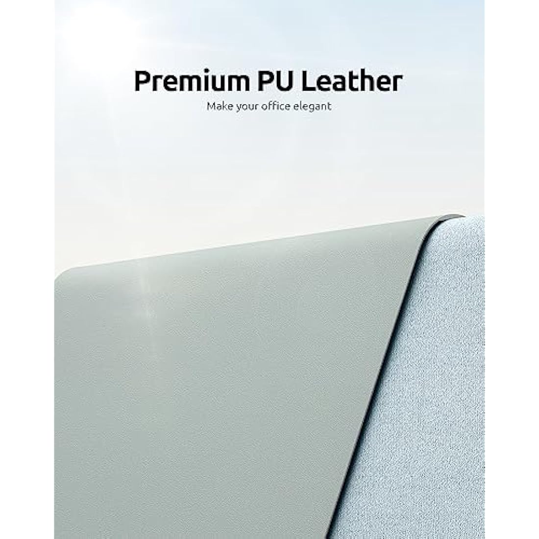 YSAGi Leather Desk Mat, Large Mouse Mat, Non-Slip Desk Pad, Waterproof PU Leather Table Protector Writing Pad for Office and Home (60 x 35 cm, Grayish Green)
