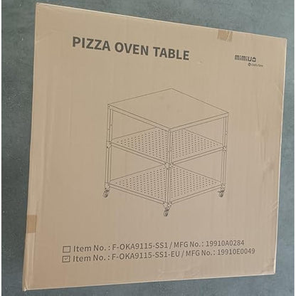 onlyfire Heavy Duty Pizza Oven Stand Table with Stainless Steel Surface and Wheels, Pizza Oven Accessories (80 x 80 x 83 CM)