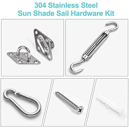 HOMPER Awning Attachment Set, Heavy Duty Sun Shade Sail Stainless Steel Hardware Kit for Garden Triangle and Square, Rectangle,Fixing Accessories