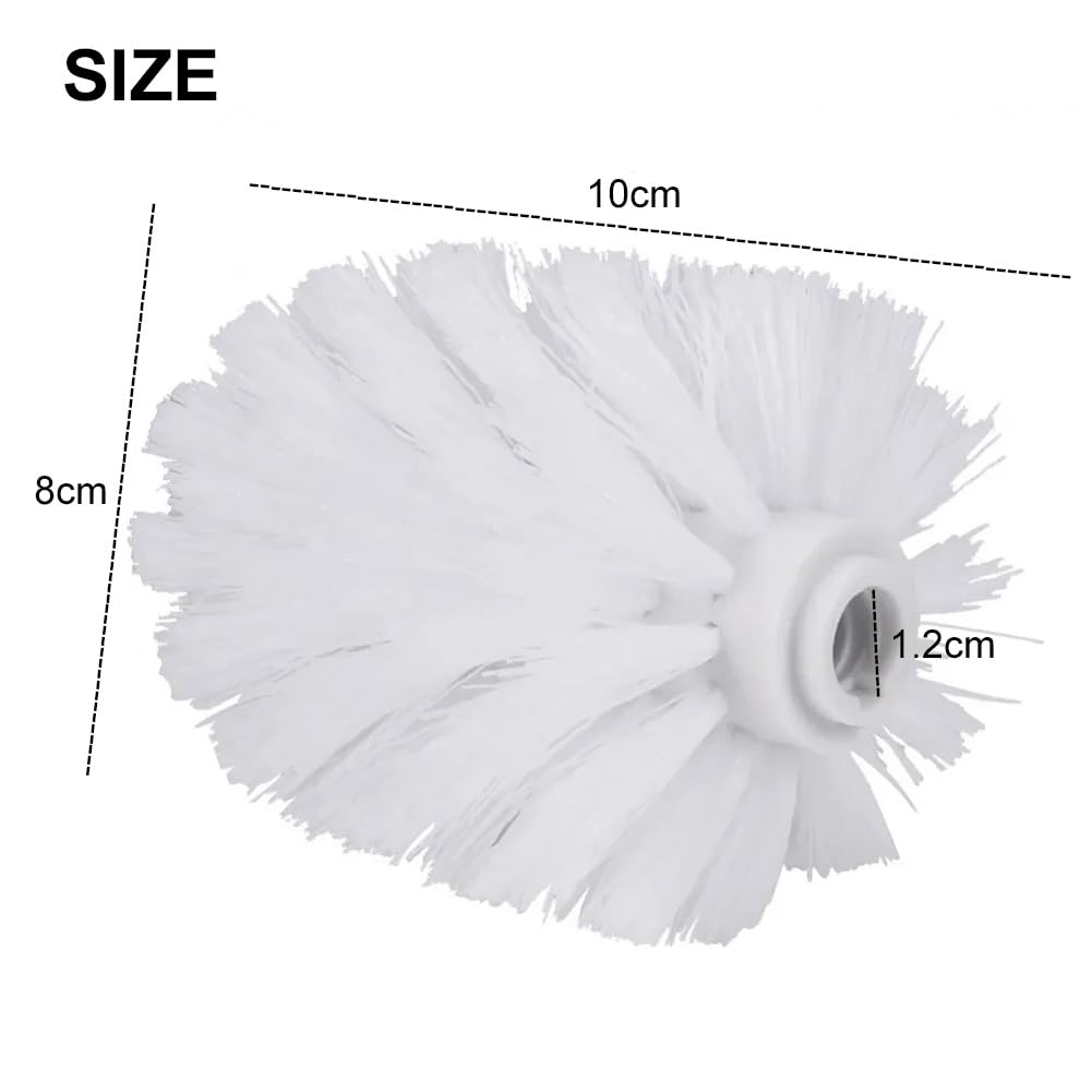Oyiclyea Toilet Brush Head Replacement White 4 Pcs Universal Toilet Brushs Heads,Plastic Replacement Toilets Bowl Brushs Heads,12mm Threaded