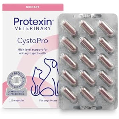 Protexin Veterinary CystoPro Capsules for Dogs and Cats, Bladder Health and Immune System Support, Meat-Free Chicken Flavour, 120 Capsules