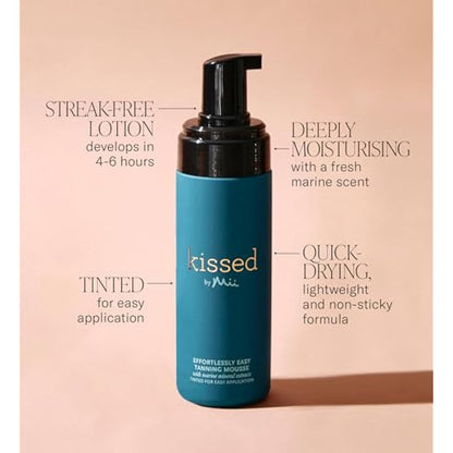Mii Cosmetics | Kissed Effortlessly Easy Tanning Mousse | Hydrates Skin & Offers Flawless, Streak-Free Tanning | Medium, 150ml