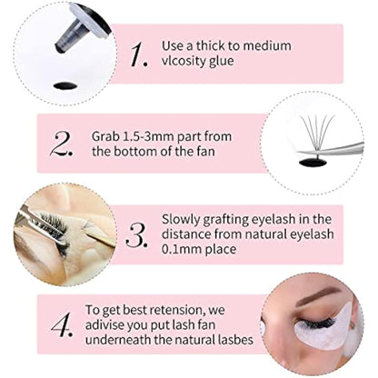 Premade Volume Eyelash Extensions 5D 0.07 C Curl 1000pcs Russian Lashes 9-16mm Mixed Tray Pre-Made Russian Lashes Handmade Promade Loose Fans
